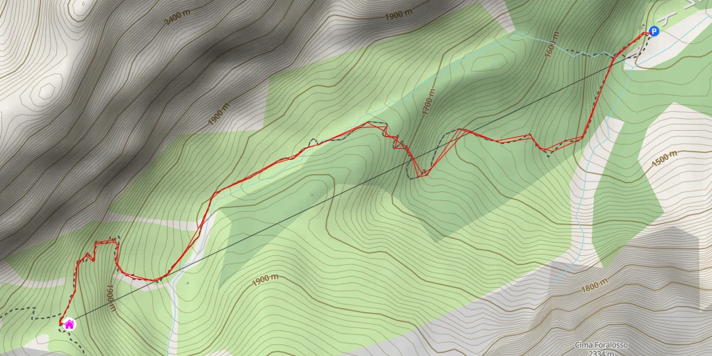 Map of the trail for Rifugio Pietro Galassi