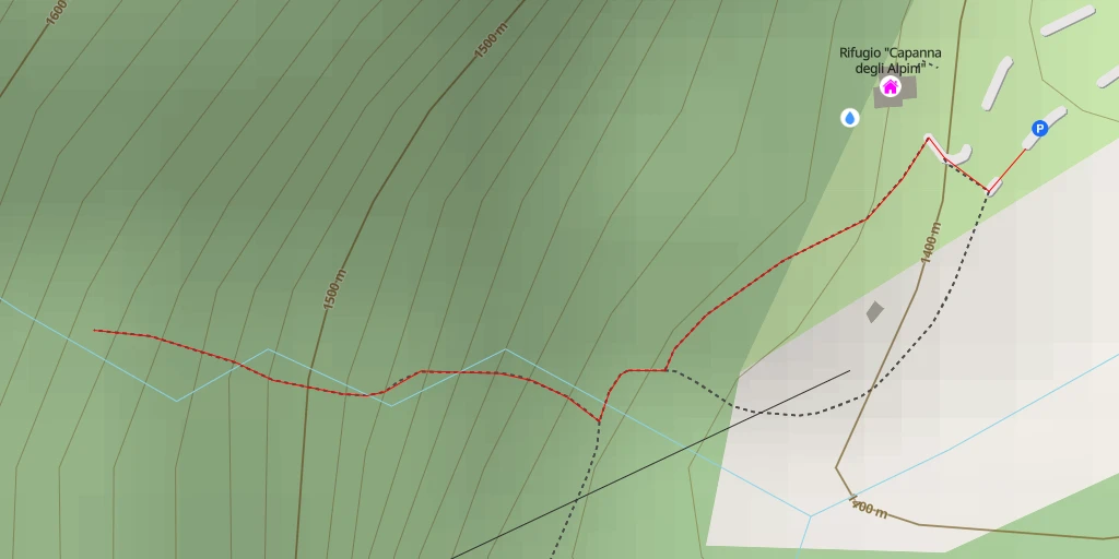 Map of the trail for Cascata delle Pile