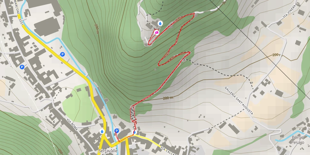 Map of the trail for Via Santa Augusta - Vittorio Veneto