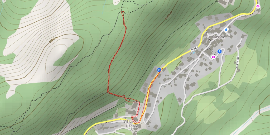 Map of the trail for Col dei Corvi