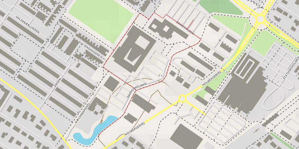 Map of the trail for Holmebo - Nældebjergvej