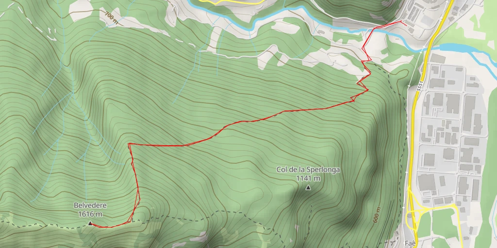 Map of the trail for Belvedere