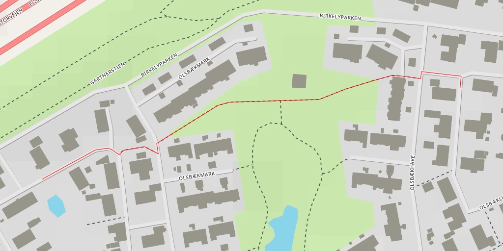 Map of the trail for Olsbækdal