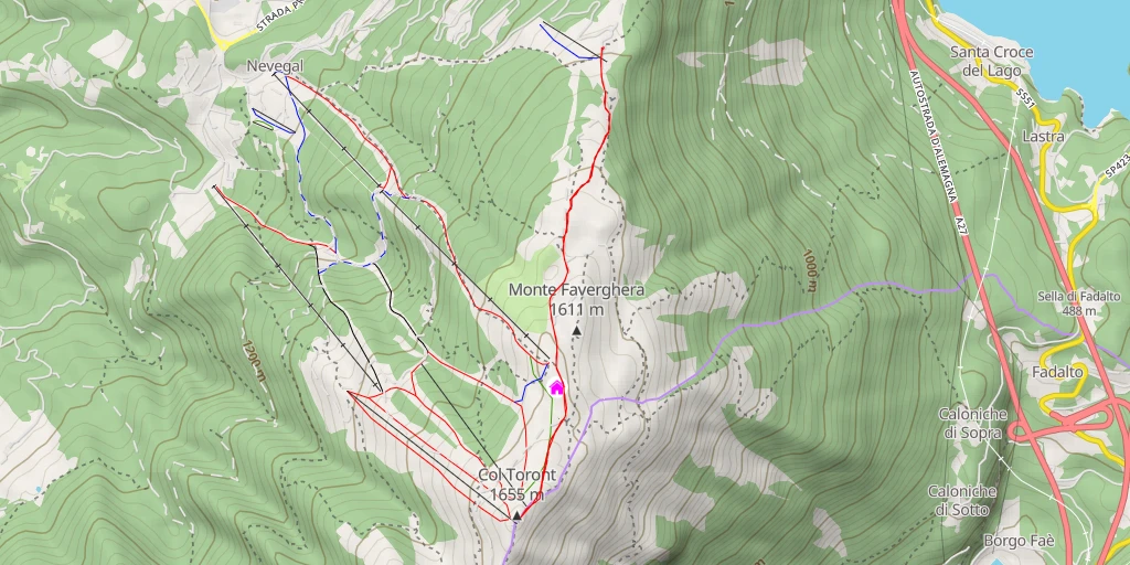 Map of the trail for Col Toront