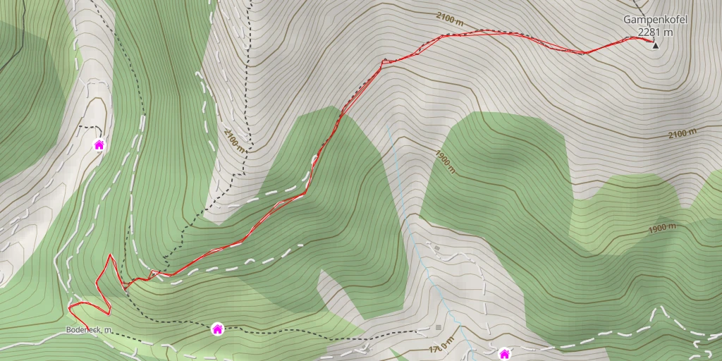 Map of the trail for Gampenkofel
