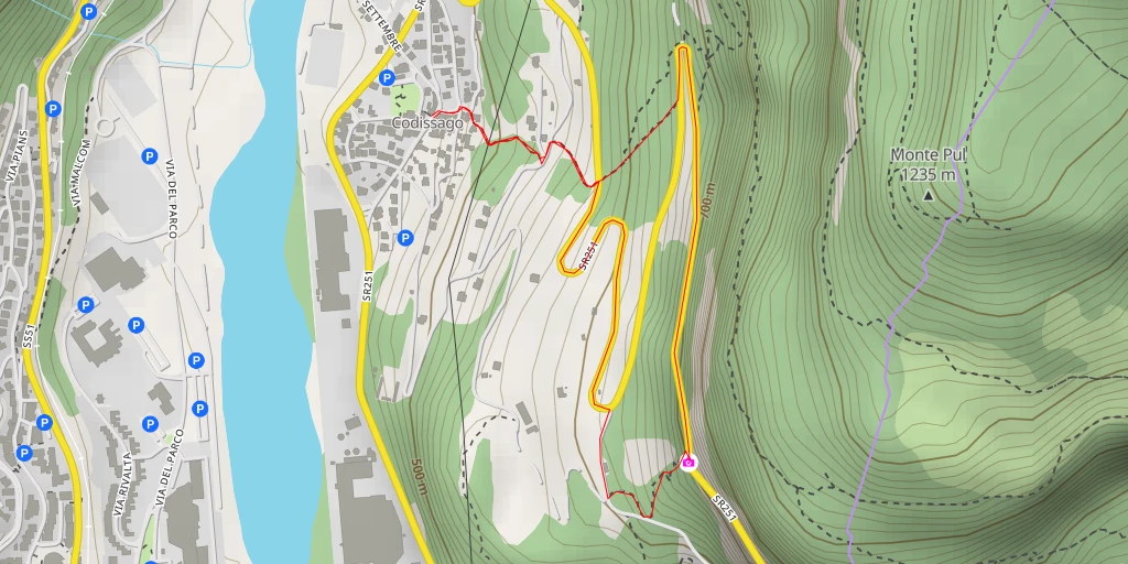 Map of the trail for Longarone