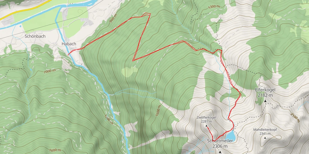 Map of the trail for Zwölferkogel