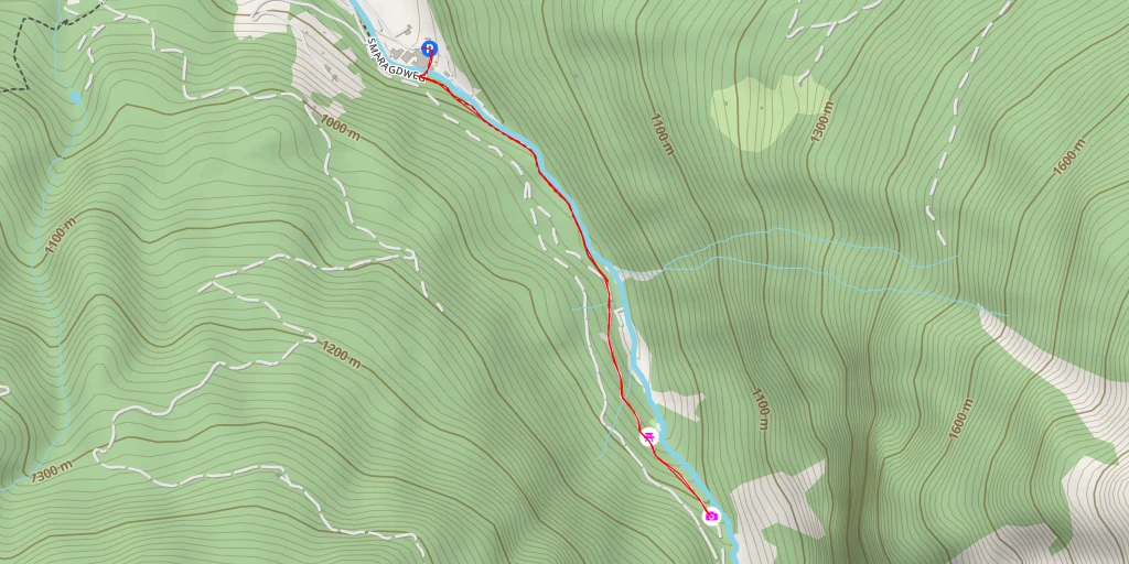 Map of the trail for Blick auf Schiefermahdwand