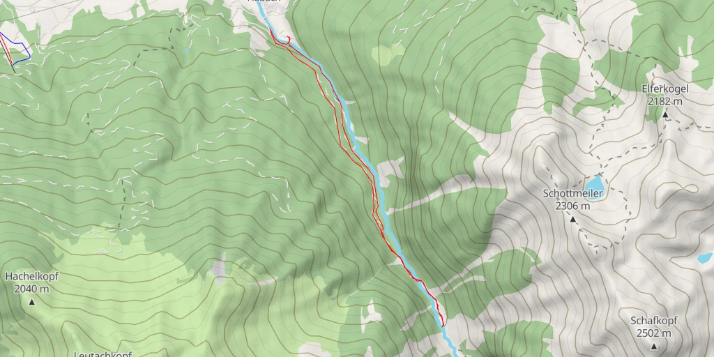 Carte de l'itinéraire :  Mitten im Wildbach