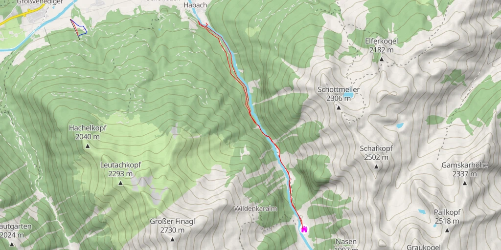 Map of the trail for Enzianhütte