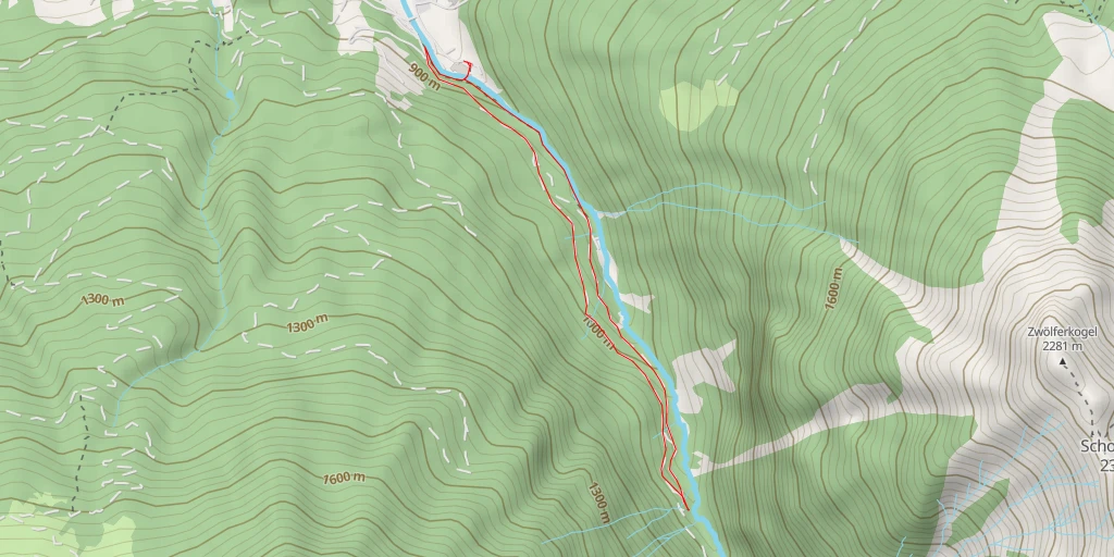 Map of the trail for Der Blick in die Klamm