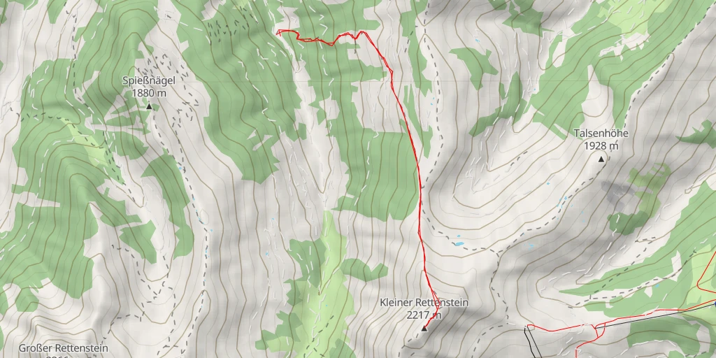 Carte de l'itinéraire :  Kleiner Rettenstein