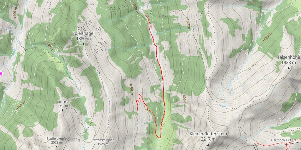 Map of the trail for Leger Hochalm