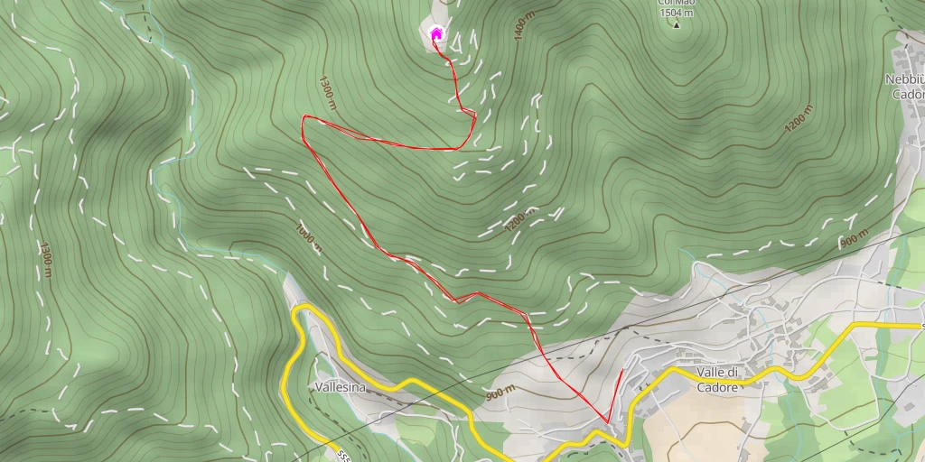 Map of the trail for Rifugio Costa Piana