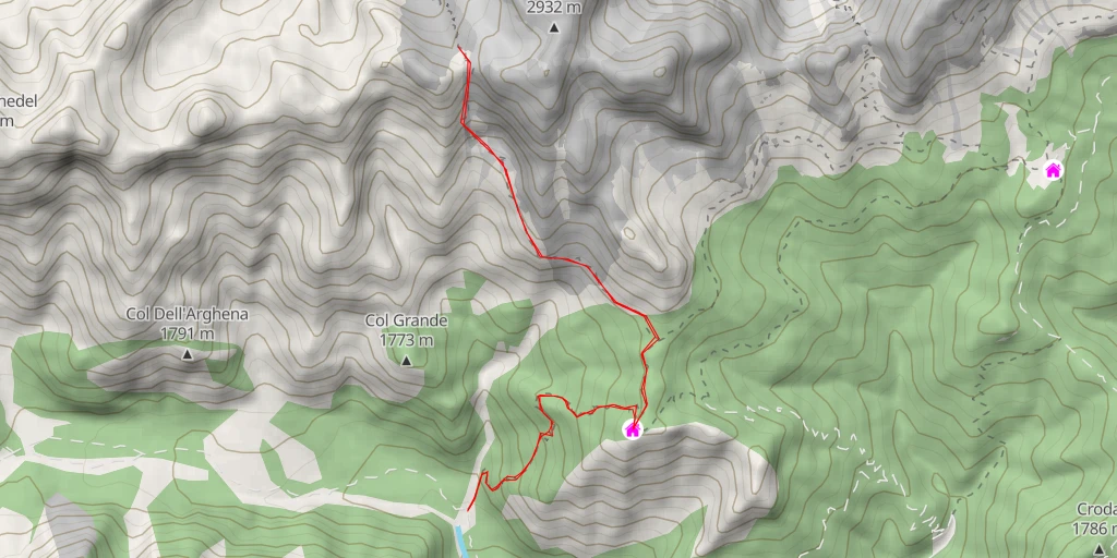 Carte de l'itinéraire :  Cime Di Valtana