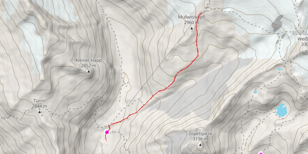 Map of the trail for Defreggerhaus