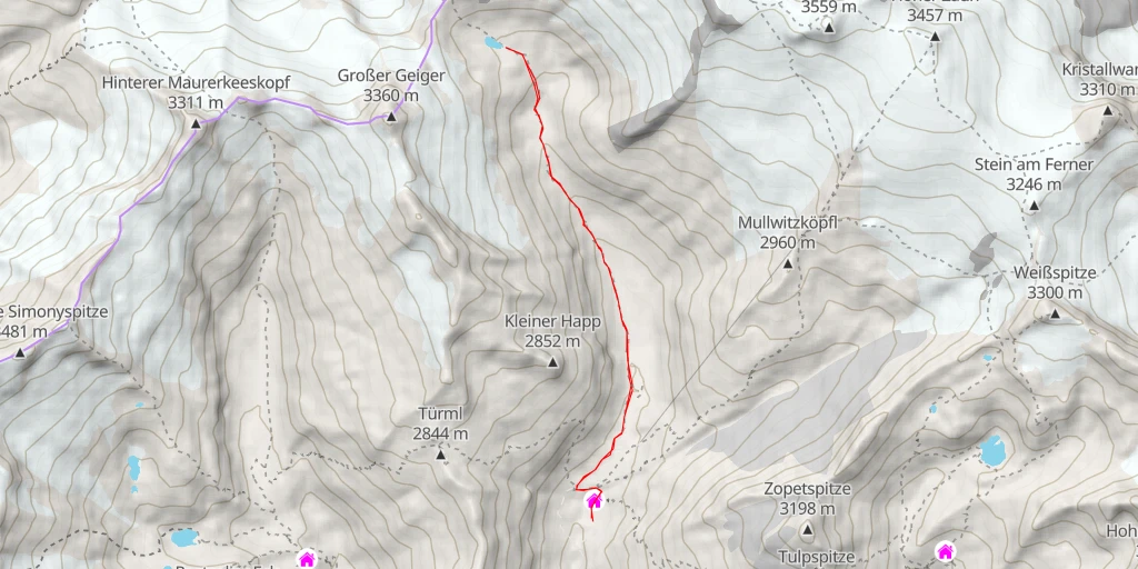 Map of the trail for 9974 - Prägraten am Großvenediger