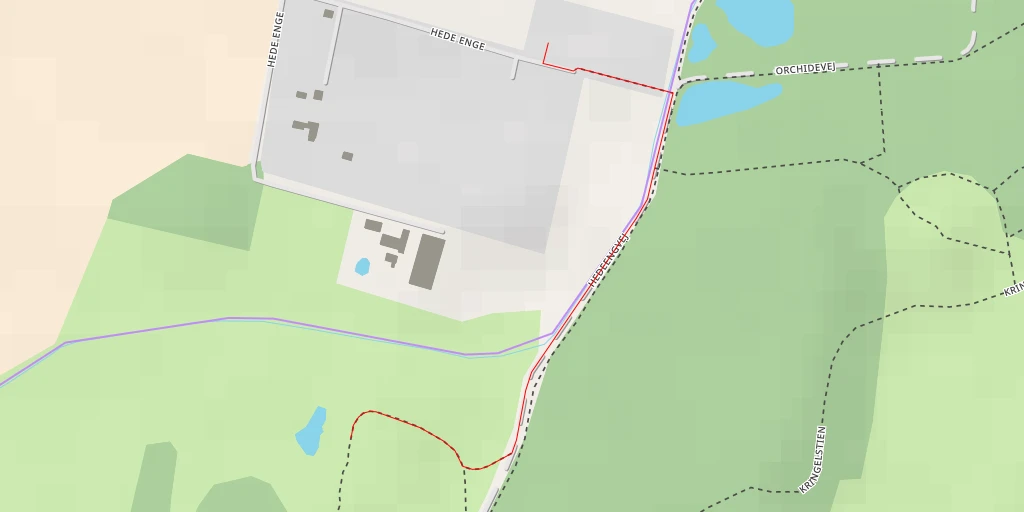 Map of the trail for Hede Enge