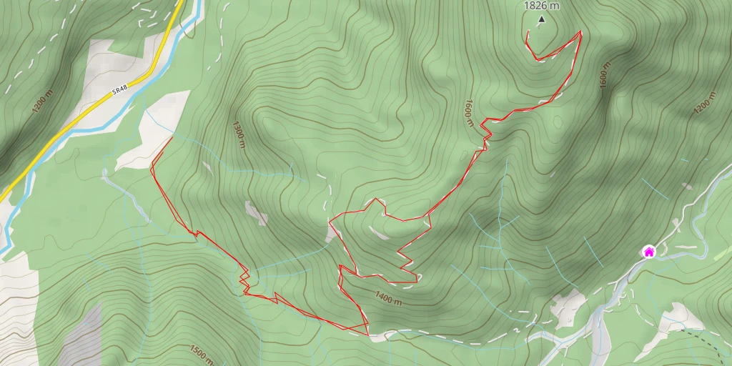 Map of the trail for Monte Rusiana