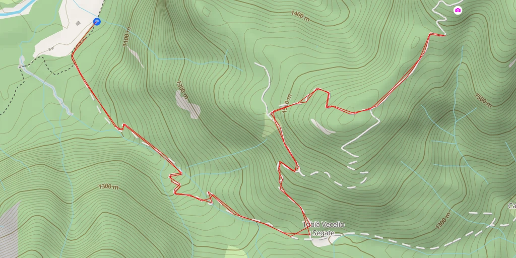 Map of the trail for Piaza Foleto - Via Valle Ansiei