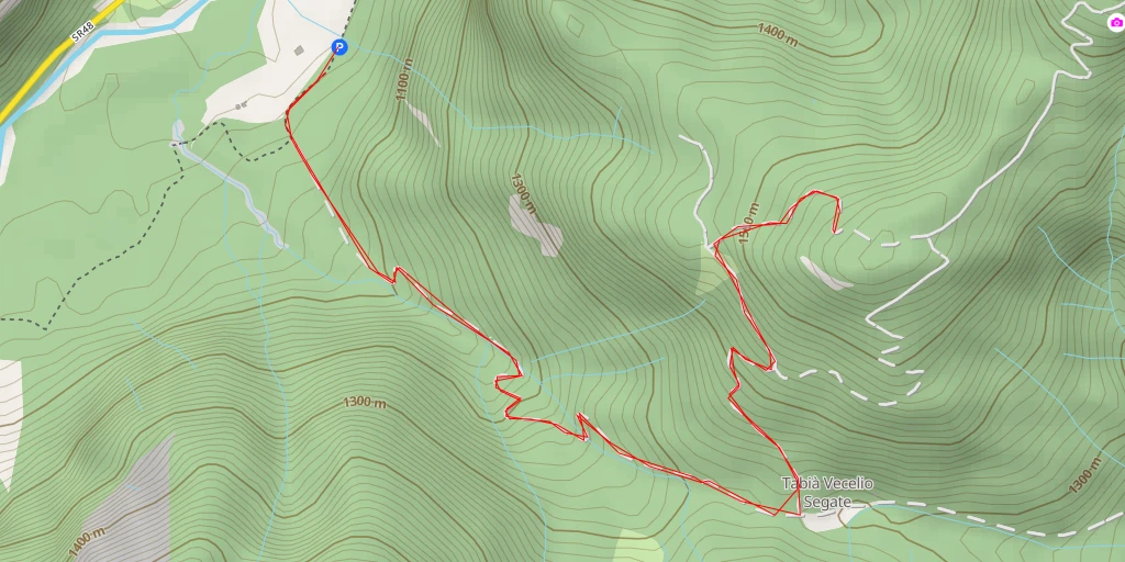 Map of the trail for Tre Croci