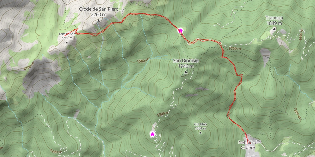 Map of the trail for Tamburlon