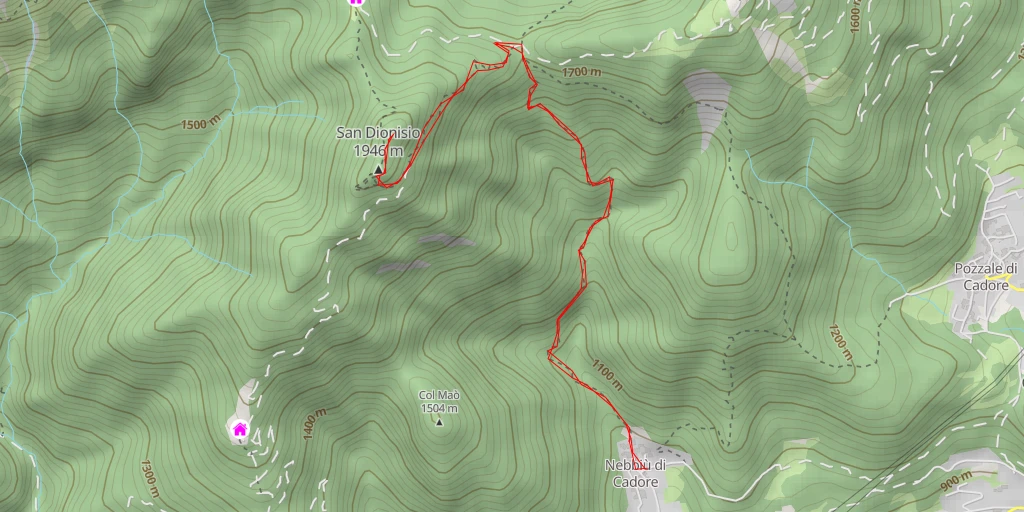 Carte de l'itinéraire :  Col de la Cross