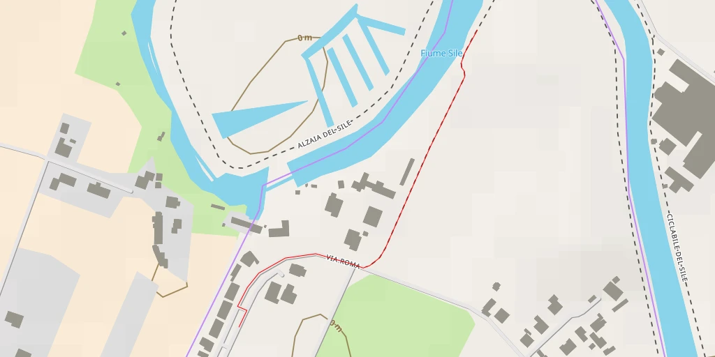 Map of the trail for Alzaia del Sile