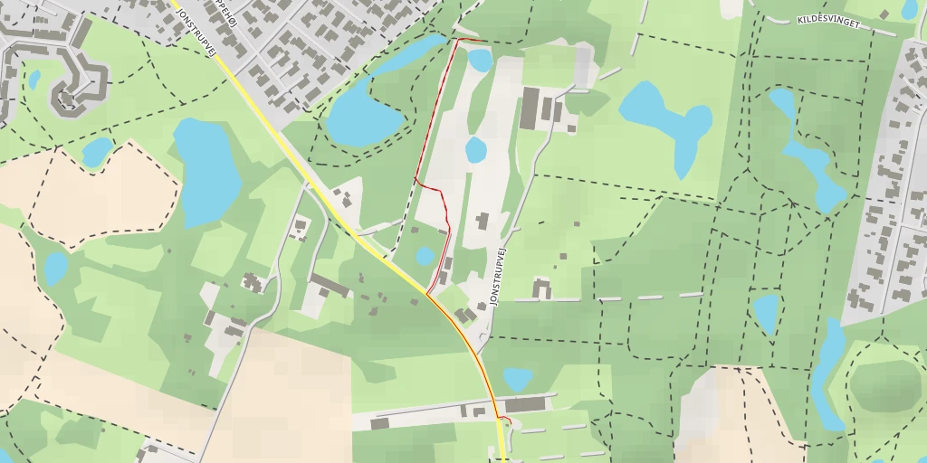 Map of the trail for Fuglehavevej