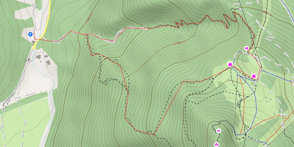 Map of the trail for Rudi-Hütte - Rifugio Rudi