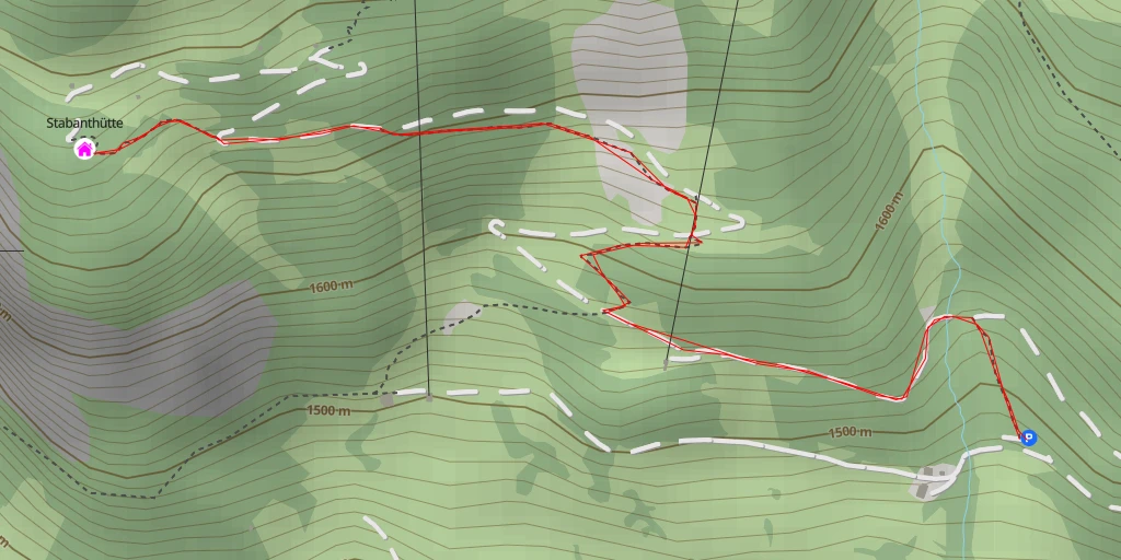 Map of the trail for Stabanthütte