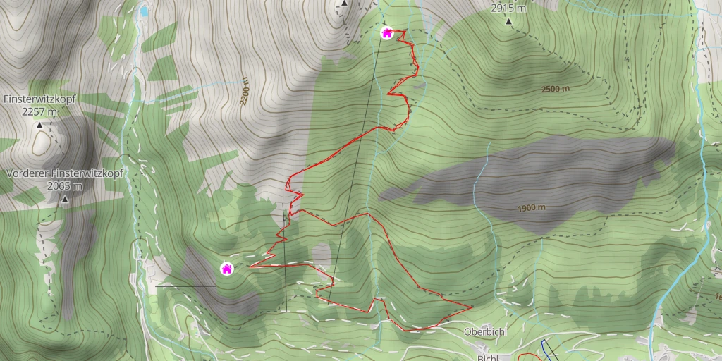Map of the trail for Sajathütte