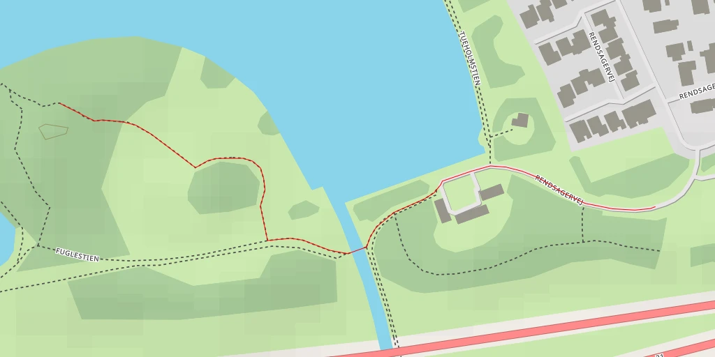 Map of the trail for Tueholmsøen