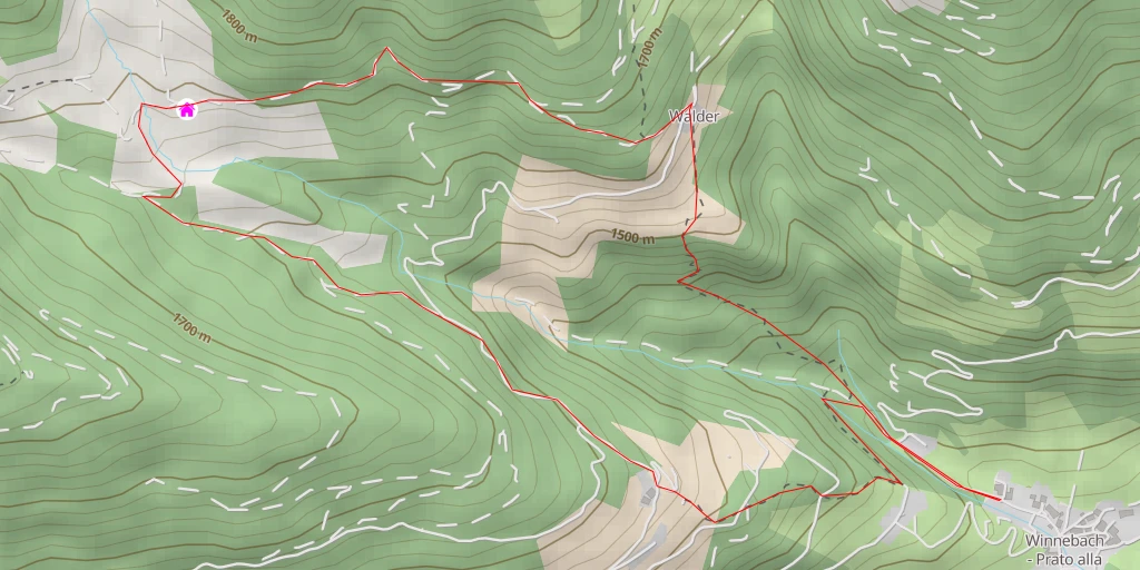 Map of the trail for Erharter Alm