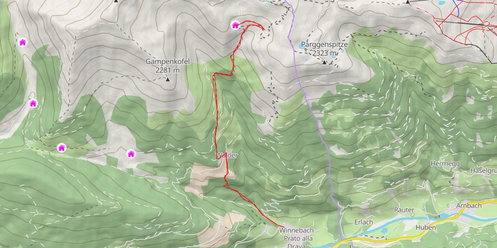 Map of the trail for Äußere Alm
