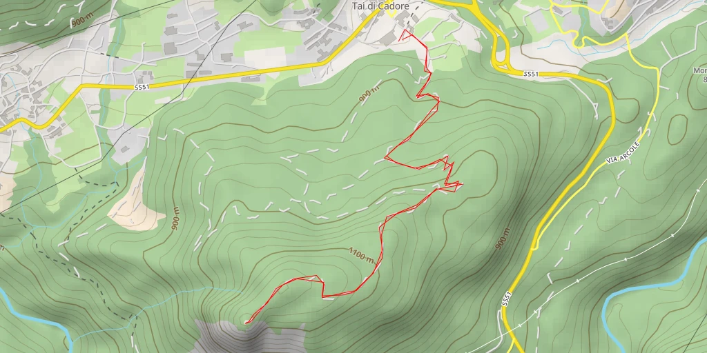 Carte de l'itinéraire :  Monte Zucco