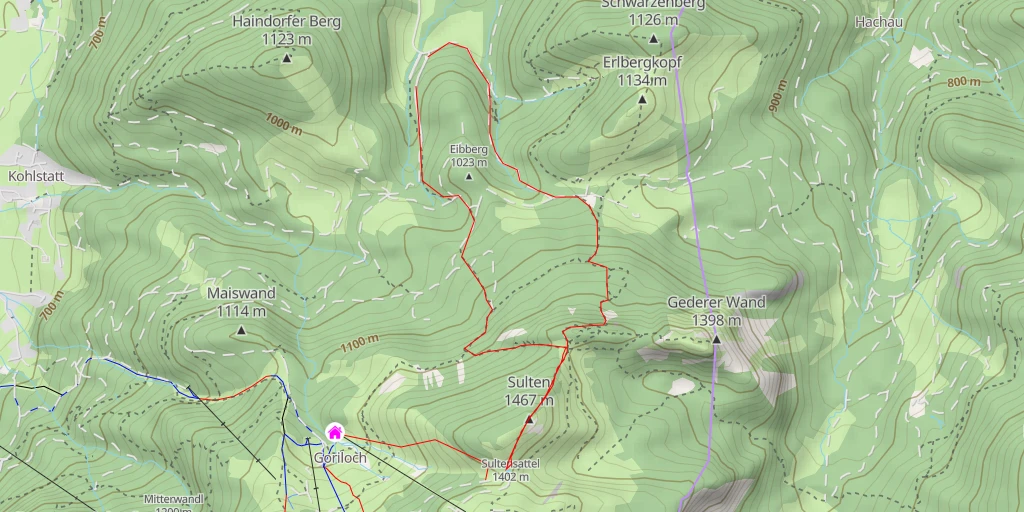 Map of the trail for Kampenwandsteig