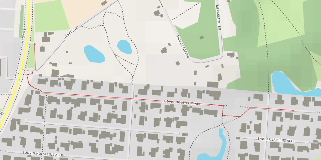 Map of the trail for Thøger Larsens Alle