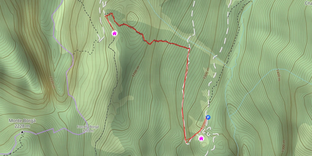 Carte de l'itinéraire :  Rifugio Cava Buscada