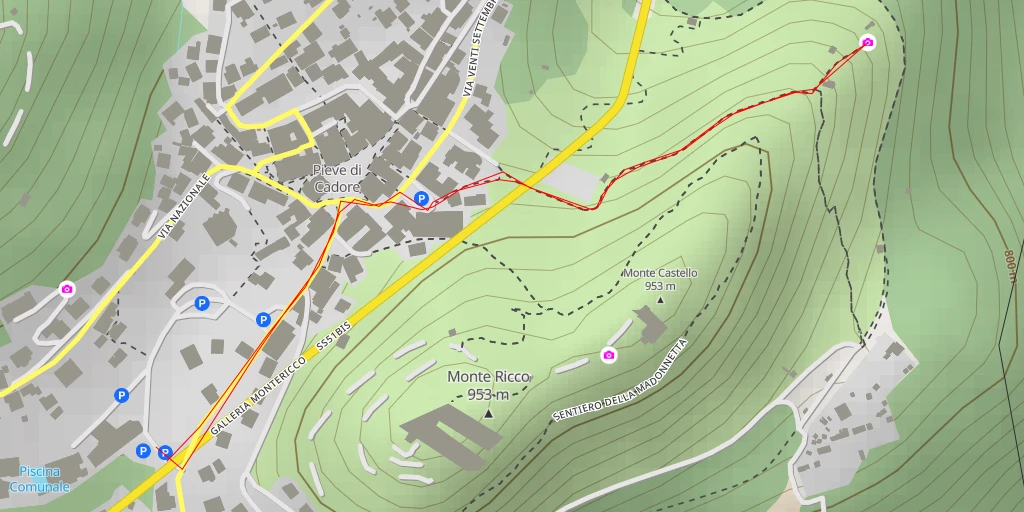 Carte de l'itinéraire :  Passeggiata Parco Roccolo