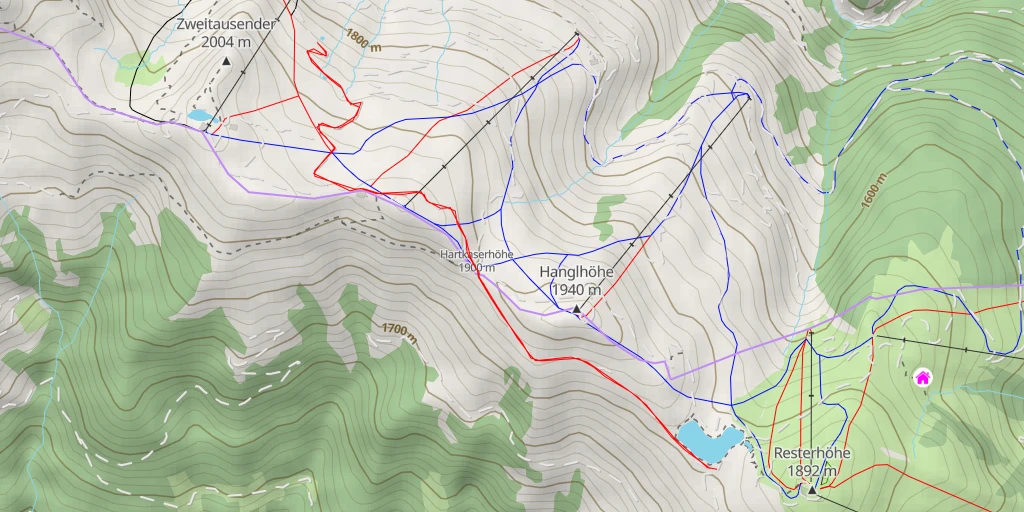 Map of the trail for Hartkaser