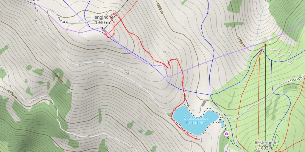 Map of the trail for Hanglhöhe