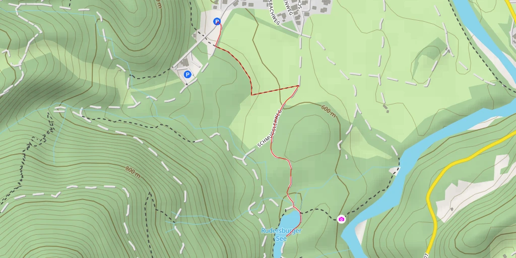 Map of the trail for Rudersburger See