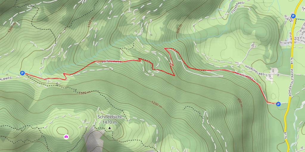 Carte de l'itinéraire :  Berggasthof Kohlalm