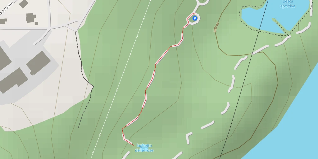 Carte de l'itinéraire :  laghetto delle Tose