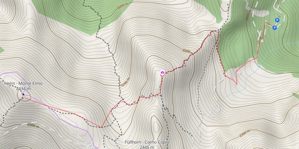 Carte de l'itinéraire :  Helm - Monte Elmo