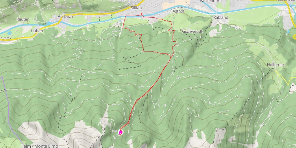 Map of the trail for Leckfeldalm