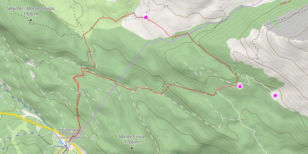 Map of the trail for Rifugio Coltrondo