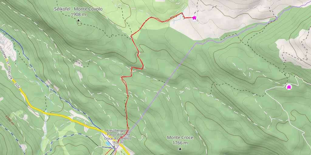 Map of the trail for Nemes Alm - Rifugio Malga Nemes