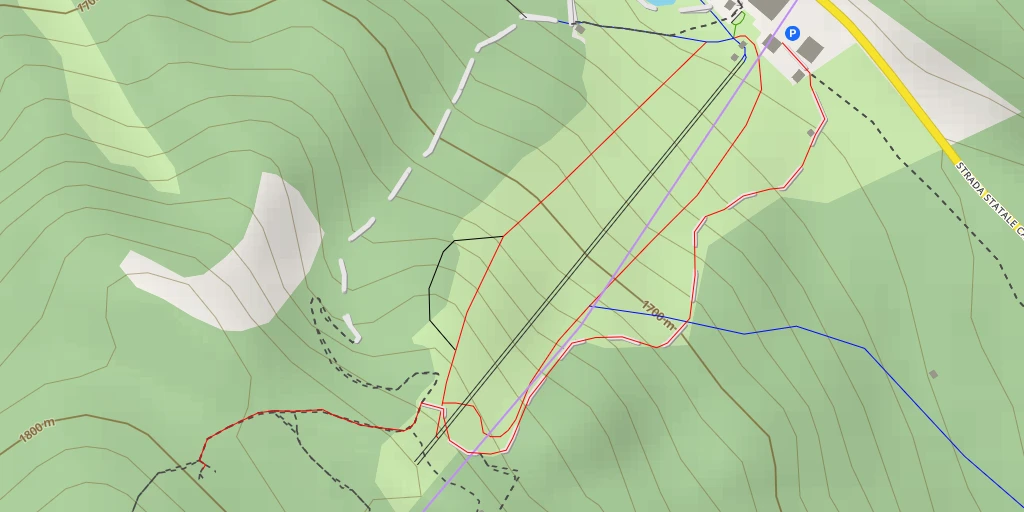 Carte de l'itinéraire :  I - Skiweg Unesco